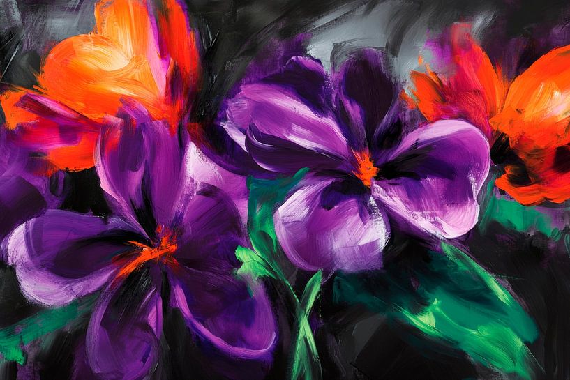 Farbenfroher Tanz der Blumen von Poster Art Shop