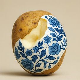 Delft Blue with a Wink - Artificial potato with character by Kleurenrijk