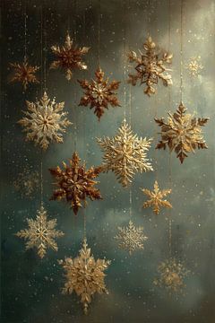 Neige dorée sur Peinture Abstraite