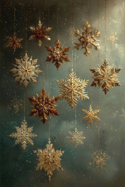 Gouden Sneeuw van Abstract Schilderij