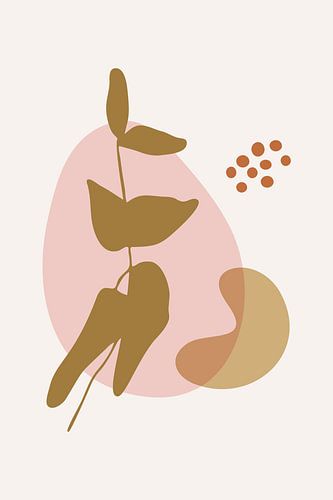 Bladeren in pastelkleuren. Modern boho botanisch nr. 4