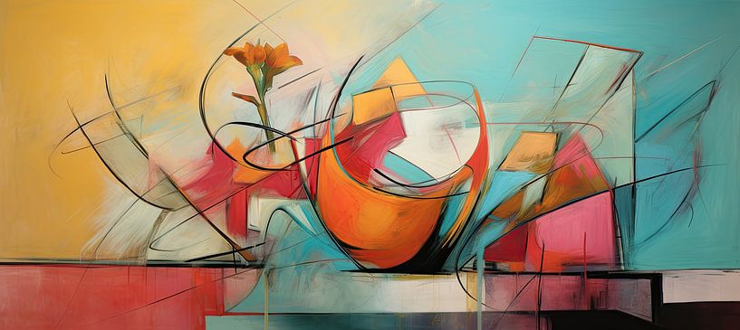 Kleur 80983 van Abstract Schilderij