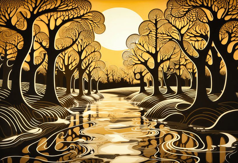 Gold Forest #3 von Virgil Quinn - Decorative Arts