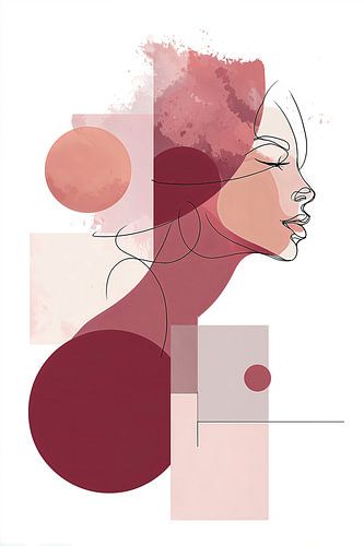 Lijnportret in Roze no.3