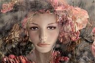 Romantisch portret met bloemen van Marijke de Leeuw - Gabriëlse thumbnail