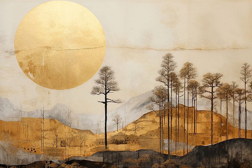 Golden Landscape 3 by Ekaterina Veselova