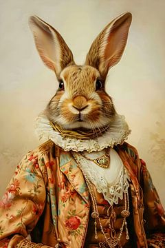 Portrait of Rabbit from the 19th Century by But First Framing