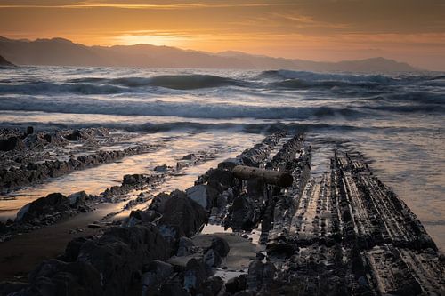 Zonsondergang bij Zumaia