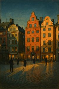 Stockholmer Altstädter Ring: Figuren im Abendlicht
