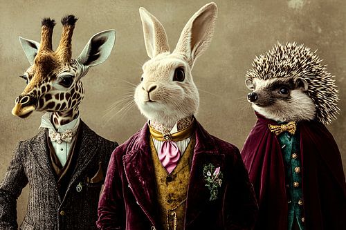 Stijlvolle dieren in luxe portret