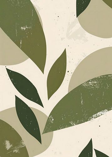 Green Abstract Leaves No 3