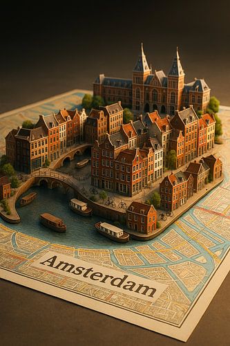 Amsterdam Architectuur Miniatuur Kunst - Nederland Reisposter