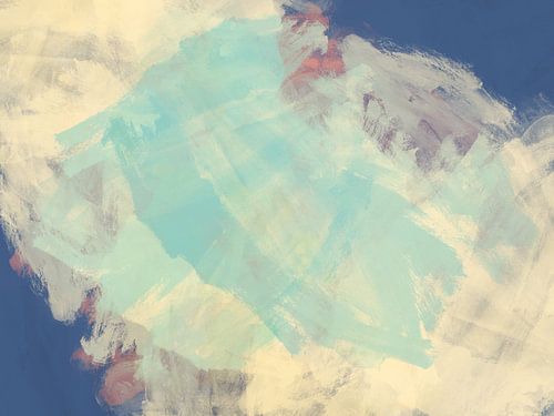 Le printemps. Peinture abstraite aux couleurs pastel. sur Dina Dankers