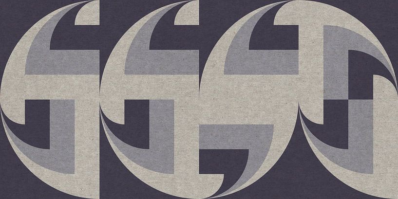 Motif géométrique rétro. Style Bauhaus. Noir, blanc, argent. par Dina Dankers