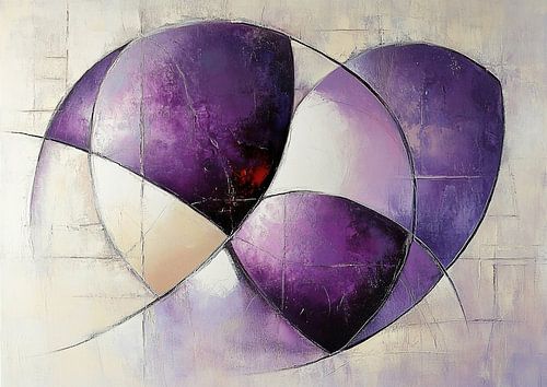 Géométrique violet | Beige et violet abstrait