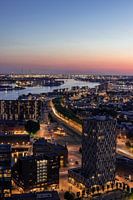 Sunset city view Rotterdam