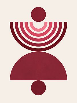 Rode geometrische vormen 4 van Vitor Costa
