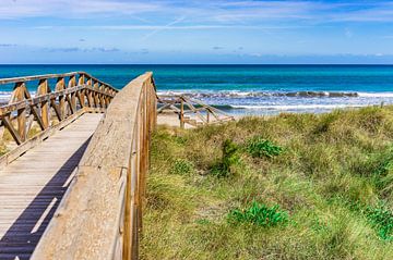 Strand van de baai van Alcudia op Mallorca van Alex Winter