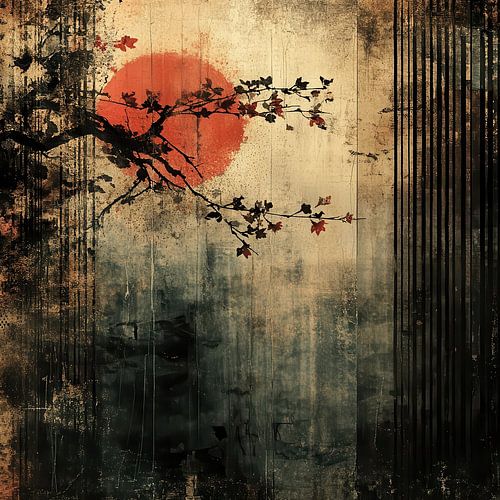 Zen Enso Kreise mit Geometrie japandi