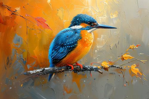 Eisvogel auf schwimmendem Ast