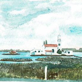 Kloster - Inselkloster Agios Nikolaos / Άγιος Νικόλαος bei Porto Lagos - Griechenland von ADLER & Co / Caj Kessler