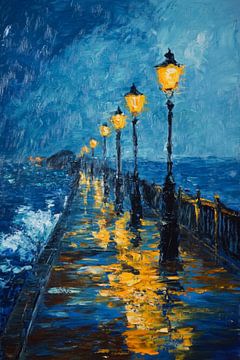 Lights on the pier by Poster Art Shop