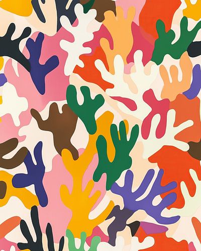 Matisse-inspired Coral Print: A Harmony of Colours