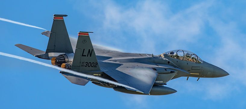 Take-off U.S. Air Force F-15E Strike Eagle. by Jaap van den Berg