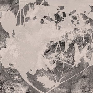 Minimalist abstract botanical in black and white by Abstract Minimalist Art