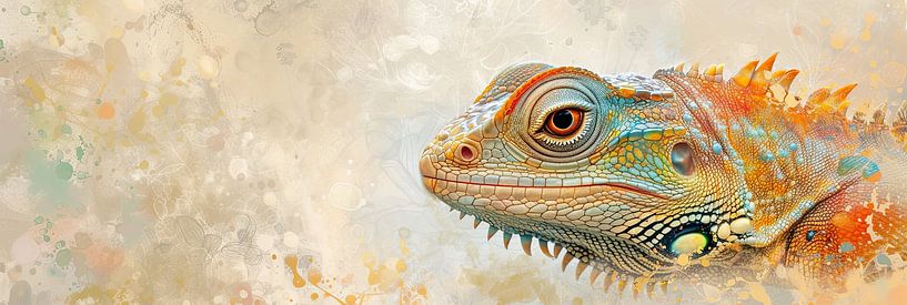 Chameleon painting | Mystic Gaze by Eye catching paintings