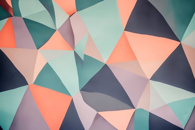 Œuvre d'art géométrique aux tons doux par Poster Art Shop