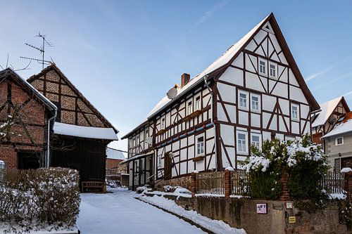 Herleshausen vakwerkhuizen in de winter