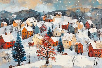 Dorf Schnee von Wunderbare Kunst