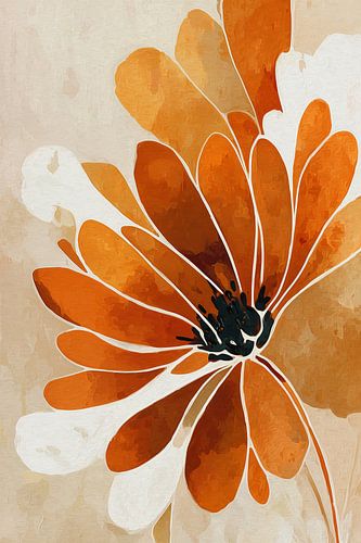 Abstracte Bloem in Amber no.5