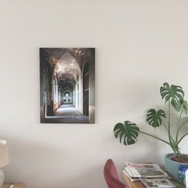 Customer photo: Long Abandoned Hallway. by Roman Robroek - Photos of Abandoned Buildings, on canvas