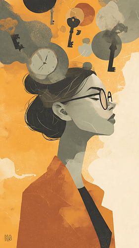 Drijvende sleutels en klokken Portret