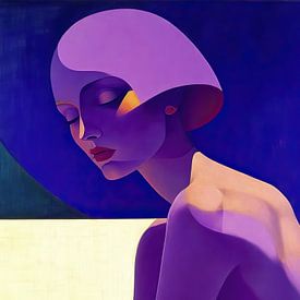 Modern Portrait Purple Woman by Wonderful Art