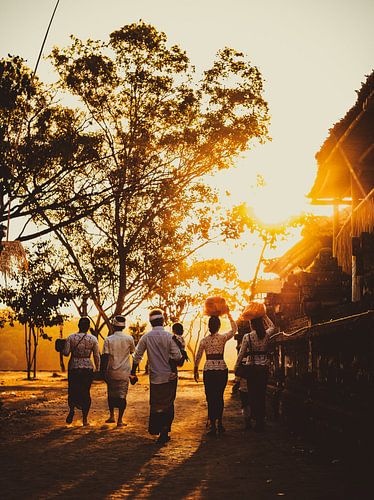 Cérémonie au coucher du soleil