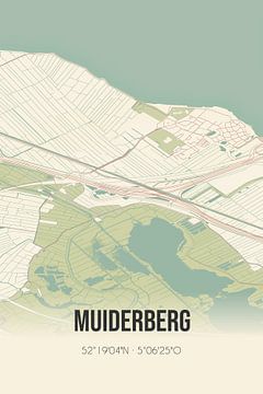 Vintage landkaart van Muiderberg (Noord-Holland) van Rezona