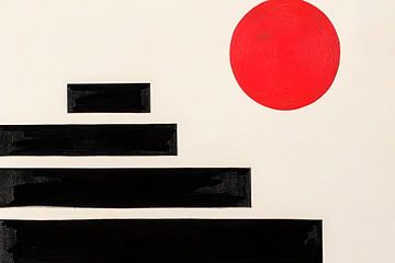 Composition abstraite avec du rouge et du noir sur Poster Art Shop