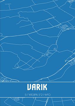 Blauwdruk | Landkaart | Varik (Gelderland) van Rezona