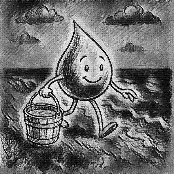 Proverb carrying water to the sea. by Jose Lok