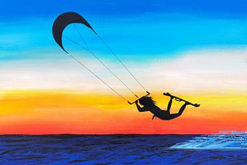 Kitesurfer Vrijheid van Martina Dormann