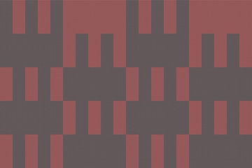 Dambordpatroon. Moderne abstracte minimalistische geometrische vormen in rood en bruin 38 van Dina Dankers