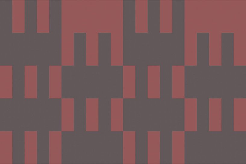 Schachbrettmuster. Moderne abstrakte minimalistische geometrische Formen in Rot und Braun 38 von Dina Dankers