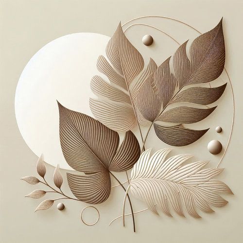 Leaf shapes in shades of sand