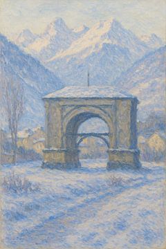 Winterlicher Torbogen von Aosta - Impressionistische Alpenlandschaft