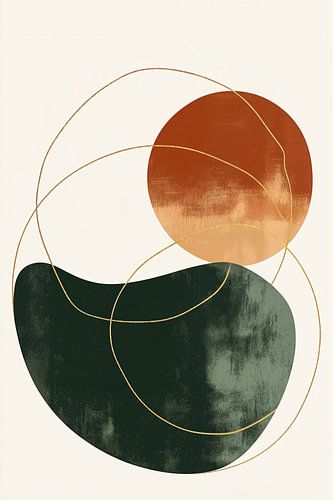 Organic Shapes in Green and Orange