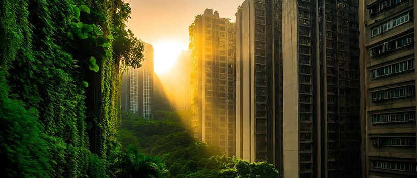 Oasis urbaine sous le soleil par Poster Art Shop