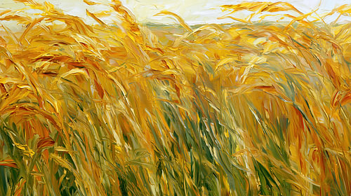 Wheat field, abstract, yellow and gold